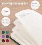 A5 Leather Lined Journal Notebook - 200 Pages