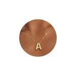 Gold Initial Bubble Letter Necklace for Women