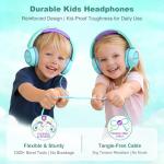 Kids Wired Headphones - Tangle-Free & Adjustable
