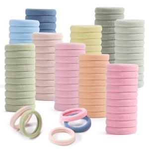 100PCS Soft Cotton Ponytail Holders in Morandi Colors