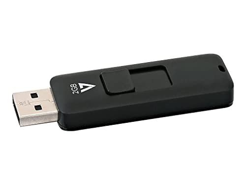 V7 2GB USB 2.0 Flash Drive with Retractable USB Connector - VF22GAR-3N, Black
