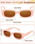 8 Pairs Kids Retro Rectangle Sunglasses Set