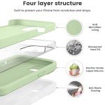 Vooii Compatible with iPhone 13 Case, Liquid Silicone Upgrade [Camera Protection] [Soft Anti-Scratch Microfiber Lining] Shockproof Phone Case for iPhone 13 6.1 inch - Matcha