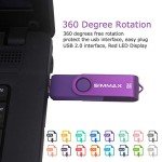 SIMMAX 32GB Memory Stick USB 2.0 Flash Drives Swivel Thumb Drive Pen Drive (32GB Purple)