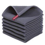 Soft Cotton Waffle Kitchen Dish Cloths - 6-Pack
