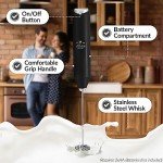 Mini Stainless Steel Milk Frother Wand - Black