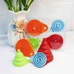 4-Pack Silicone Kitchen Funnel Set, Collapsible & Foldable