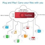 SamData 128GB USB Flash Drives 1 Pack 128GB Thumb Drives Memory Stick Jump Drive with LED Light for Storage and Backup (1 Pack Red)