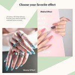 21-Color Gel Nail Polish Set with Base & Top Coats