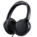 noot products A319 Over Ear Wired Headphones with Volume Control, Microphone, Adjustable Headband and 3.5mm Audio Jack for School Home Work Computer Chromebook (Black)