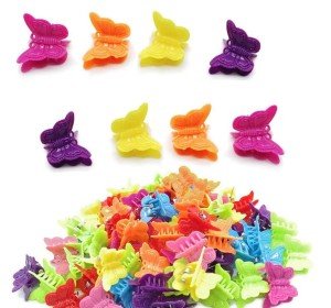 50 Pack Pastel Butterfly Hair Clips for Girls
