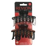 Revlon Strong Hold Claw Clips, Brown/Black, 2 Count