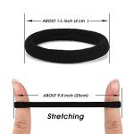 50PCS Black No-Damage Hair Ties for Thick Hair