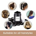 50PCS Black No-Damage Hair Ties for Thick Hair