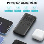 WIXLI Portable Charger, 10000mAh Slimmest Power Bank, Dual USB Battery Pack, High Speed Portable Phone Charge for iPhone 15 14 13 12 11 Pro Samsung S22 S21 Google AirPods iPad and More