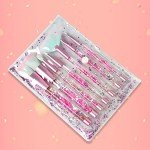 Pink Glitter Unicorn Makeup Brush Set for Kids