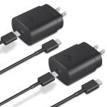 Type C Charger, 2-Pack 25W Type C Super Fast Charging Block with 6ft USB C Charger Cable Compatible with Galaxy S23 Ultra/S23+/S22/S21/S20