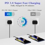 Type C Charger, 2-Pack 25W Type C Super Fast Charging Block with 6ft USB C Charger Cable Compatible with Galaxy S23 Ultra/S23+/S22/S21/S20