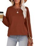 Trendy Caramel Crewneck Sweatshirt for Women