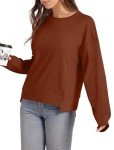 Trendy Caramel Crewneck Sweatshirt for Women