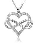 Infinity Heart Necklace for Women - Sterling Silver