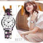 Big Number Analog Wristwatch with Printed Band
