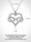 Infinity Heart Necklace for Women - Sterling Silver