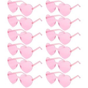 12 Pairs Heart-Shaped Sunglasses for Parties
