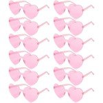 12 Pairs Heart-Shaped Sunglasses for Parties