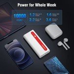 Aibocn Power Bank, 10,000mAh Portable Charger with Flashlight, High-Capacity Battery Pack for iPhone iPad Samsung Galaxy Compatible with Smartphones Tablet (Red)