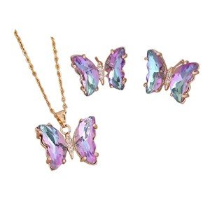 Minimalist Gold Butterfly Necklace and Earrings Set