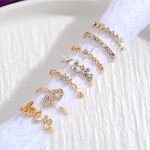 Trendy Gold Stackable Rings Set for Women