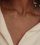 Dainty 14K Gold Plated Emerald Birthstone Necklace