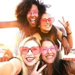 12 Pairs Heart-Shaped Sunglasses for Parties