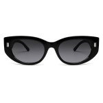 Retro Rectangle Polarized Sunglasses in Black