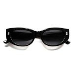 Retro Rectangle Polarized Sunglasses in Black
