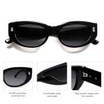 Retro Rectangle Polarized Sunglasses in Black
