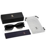 Retro Rectangle Polarized Sunglasses in Black