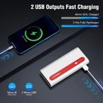 Aibocn Power Bank, 10,000mAh Portable Charger with Flashlight, High-Capacity Battery Pack for iPhone iPad Samsung Galaxy Compatible with Smartphones Tablet (Red)