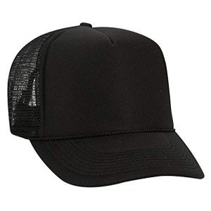 Black Foam Front Trucker Hat with Mesh Back
