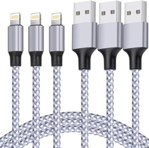 TAKAGI for iPhone Charger, [MFi Certified] Lightning Cable 3PACK 6FT Nylon Braided USB Charging Cable High Speed Transfer Cord Compatible with iPhone 14/13/12/11 Pro Max/XS MAX/XR/XS/X/8/iPad
