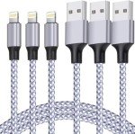 TAKAGI for iPhone Charger, [MFi Certified] Lightning Cable 3PACK 6FT Nylon Braided USB Charging Cable High Speed Transfer Cord Compatible with iPhone 14/13/12/11 Pro Max/XS MAX/XR/XS/X/8/iPad