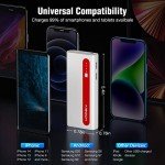 Aibocn Power Bank, 10,000mAh Portable Charger with Flashlight, High-Capacity Battery Pack for iPhone iPad Samsung Galaxy Compatible with Smartphones Tablet (Red)