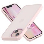 ZETAICIFANG Shockproof Phone Case,Compatible for iPhone 13 Case, 4FT Military Drop Protection Translucent Matte Hard Back with Soft Edge Airbag Protective Phone Cases for iPhone 13 (Pink)