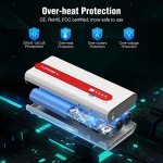 Aibocn Power Bank, 10,000mAh Portable Charger with Flashlight, High-Capacity Battery Pack for iPhone iPad Samsung Galaxy Compatible with Smartphones Tablet (Red)