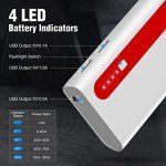 Aibocn Power Bank, 10,000mAh Portable Charger with Flashlight, High-Capacity Battery Pack for iPhone iPad Samsung Galaxy Compatible with Smartphones Tablet (Red)