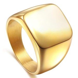 Stylish Stainless Steel Square Signet Ring for Men