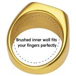 Stylish Stainless Steel Square Signet Ring for Men