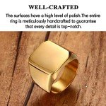 Stylish Stainless Steel Square Signet Ring for Men