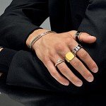 Stylish Stainless Steel Square Signet Ring for Men